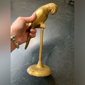 VINTAGE | Brass Parrot on Stand
